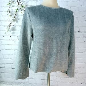 ZARA TRAFALUC VELVET LONG SLEEVE SWEATER CREWNECK SZ SMALL